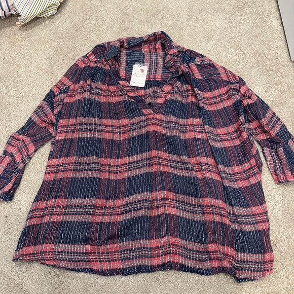 Free people fearless love oversized top pink Small NWT - Picture 4 of 5